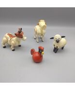 4 Vintage Fisher Price Little People Lot  Farm Animals Chicken Rooster C... - $20.71 CAD