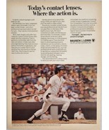 1976 Print Ad Bausch &amp; Lomb Contact Lenses Roy White New York Yankees Ba... - £14.67 GBP