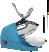 Ice Shaver Prevent Splash Electric Three Blades Snow Cone Maker Stainless S - £110.81 GBP