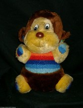 10&quot; Vintage Oriental Trading Co Brown Rainbow Monkey Stuffed Animal Plush Toy - £22.41 GBP