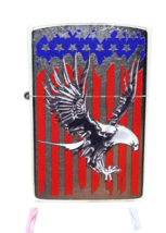 Eagle &amp; Stars &amp; Bars Authentic Zippo Lighter Street Chrome Finish - $37.95 CAD