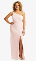 Skinny One-Shoulder Trumpet Gown with Front Slit...1544....Cameo...Size ... - £59.65 GBP