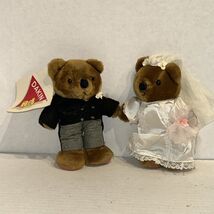 Vtg Dakin Bride &amp; Groom Bear Holding Hands Plush Wedding Bears Original ... - $14.36