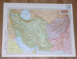 1951 Original Vintage Map Of Iran Kuwait Afghanistan Verso Northern India Nepal - £15.36 GBP