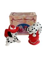 Young's Inc Vintage Hand Painted Dalmatian Dog Salt &amp; Pepper Shakers Fir... - $16.20