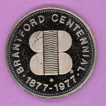 1977 Brantford Ontario Municipal Trade Token or Trade Dollar Centennial Logo Ni - £3.88 GBP