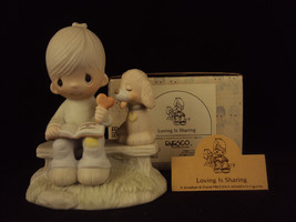 Precious Moments Figurine, #E-3110G, Loving Is Sharing, Hourglass Mark, ... - £39.03 GBP
