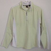 North End Lime Green White Fleece Quarter Zip Women Long Sleeve Top Size... - $12.95