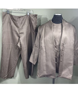 Vintage Mark Heister 3 Pc Women’s Dress Suit Pants Blouse Blazer Bronze ... - £30.25 GBP