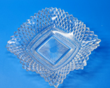 Vintage INDIANA GLASS 7&quot; Square Clear Glass Candy Dish Ashtray Trinket Bowl - $18.98