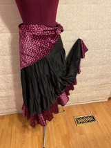 Flamenco Spanish Ballroom Belly Dance Gypsy Tribal Boho Ruffle Skirt waist 34&quot; - £26.28 GBP