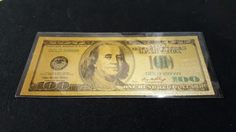 24K GOLD FOIL $100 Dollar Bill - Collectible Franklin Novelty Notes .999 Plated - £3.14 GBP