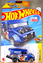 2024 Hot Wheels #164 HW Art Cars 10/10 MAILED IT! Blue w/Black DD8-Chrome AD Sp - £5.63 GBP