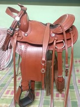 15&#39;&#39; inches/NEW western paded seat horse saddle chestnet color - $348.35