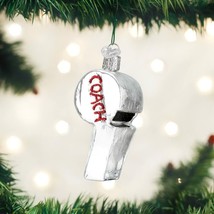 Old World Christmas Coach&#39;s Whitsle Glass Christmas Ornament 36205 - £11.93 GBP