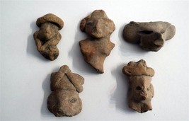 5 x Pre-Columbian Mayan Pottery Head &amp; Colima Fragment Ancient (d) - $185.25
