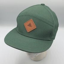 Burton Snowboard 5 Five Panel Hat Adjustable Leather Strap Green Apres Ski - $19.79