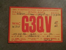 000 Rare G3QV England radio station advertisement card 1939 1D Stamp W3B... - £10.14 GBP