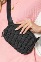 Black Quilted Puffer Belt Bag Fanny Pack - $287.37 MXN