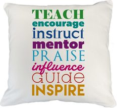 Teach, Guide And Inspire. Best Teacher Practices White Pillow Cover For ... - £20.28 GBP+