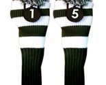 1 5 Classic GREEN WHITE KNIT POM golf club Headcover vintage Head covers... - $24.21