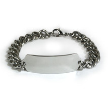 Travel ID Bracelet with wide chain (10 mm). Free medical wallet Card! - £23.97 GBP