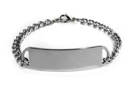 Travel ID Bracelet D-Style. Free engraving and medical Emergency Card! - £24.12 GBP