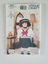 VOGUE CRAFT 8647 18" Doll Sailor Outfit Transfer by Linda Carr Uncut Pattern - $19.79