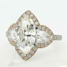 Anniversaire Fiançailles Bague 5.64CT Halo LC Moissanite Plaqué or Rose - £74.97 GBP