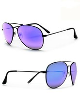 HOT Lavender Purple Mirror Black Frame Aviator Fashion Blogger Sunglasses New - £10.07 GBP