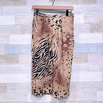 Umi Collection Anne Crimmins Silk Animal Print Pencil Skirt Vintage Wome... - $49.49