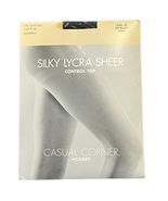 Silky Lycra Sheer Control Top Sandalfoot Hosiery Size B Off Black Casual... - €14,84 EUR