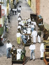 VTG Madeira Portugal Tourist on Carts Street Scene Colorized Postcard - £7.14 GBP