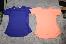 Nike Dri Fit Shirts Womens Medium Pink Blue Lightweight Solid Casual Set Of 2 - £19.69 GBP