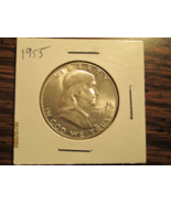 1955 Franklin Half Dollar BU Reverse clash - $29.99