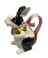 Vintage Fitz &amp; Floyd Pansy Bunny Rabbit Pitcher 9&quot; 1995 - €64,29 EUR