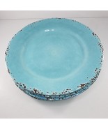 Tommy Bahama Melamine Plates Dinner Crackle Aqua Set of 6 11&quot; - $29.99