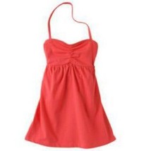 SO Girls 7-16 Convertible Halter Knit Top Taffy Coral Smocked Tube with Tie - £7.98 GBP