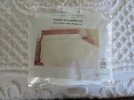 NIP Ashley Cooper NATURAL 60% Cotton 40% Polyester PIQUE BEDSPREAD  - 94... - $24.75