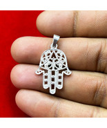 Silver Hamsa Pendant, Evil Eye Hamsa Charm, Hamsa Hand Necklace, Gift fo... - €30,49 EUR