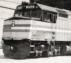 Amtrak Railroad #356 F40PH Locomotive Train 7 B&amp;W Photo Chicago IL 1981 - £7.49 GBP