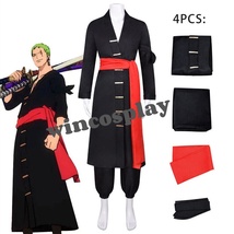 Anime ONE PIECE Roronoa Zoro Cosplay Costume Outfit Men Halloween Set - £48.22 GBP