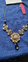 New Betsey Johnson Necklace Flowers Shiny Dangle Rhinestone Collectible Decorate - $24.99