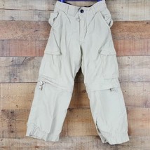 OshKosh Boy's Convertible Cargo Pants Cotton Lined Size 4 Khaki PP10 - $8.41