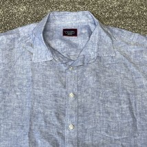 UNTUCKit Linen Shirt Mens XXL Blue Long Sleeve Button Up Lightweight - £20.42 GBP