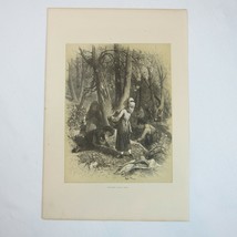 Antique 1873 Wood Engraving Print Nutting by John S. Davis, The Aldine, Children - £47.18 GBP