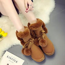 New Women Snow Boots Fashion Lace Up Sude Ankle Short Boots For Women Winter War - £39.28 GBP