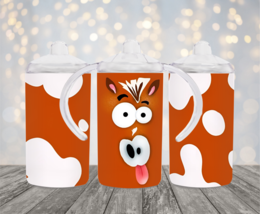 Personalized Funny Face Horse 12oz 2 in 1 Stainless Steel Dual Lid Sippy... - £14.15 GBP