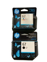 Genuine HP 67 Black &amp; 67 Tri Color Ink Cartridges   Dated 2023 OCT &amp; SEPT - £29.55 GBP