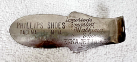 Vintage Advertising Phillips Shoes Enna Jetticks Fish Shaped Metal Shoehorn - $12.38